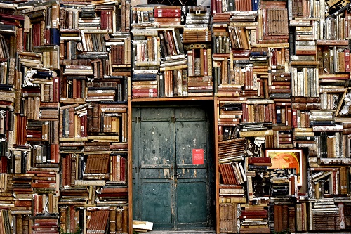 Tür mit Bücherwand
